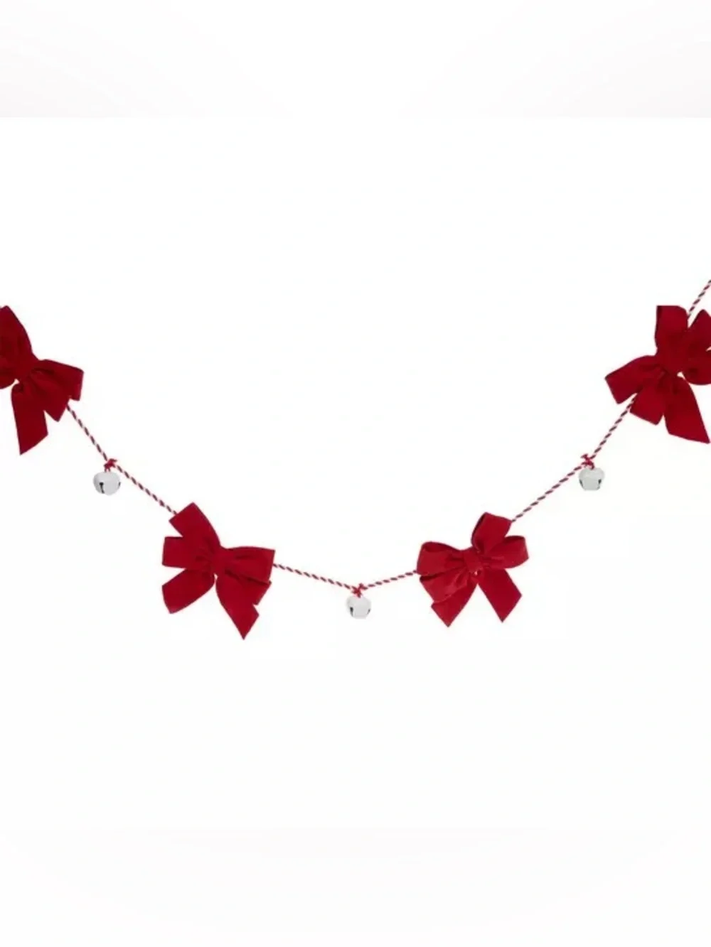 (2) Red Bow & Jingle Bell Garland